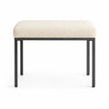 Metal Frame Ottoman with Boucl茅 Fabric Upholstery, Beige, 60cm