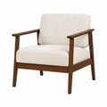 Mid-Century Modern Armchair with Wood Frame and Fabric Upholstery