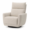 Beige Swivel Armchair with Polyester Upholstery and High Backrest