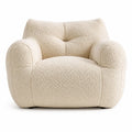Beige Boucl茅 Fabric Armchair 95cm x 90cm x 85cm