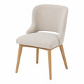Fabric Upholstered Dining Chair with Solid Wood Legs