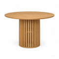 Round Wood Dining Table with Slatted Base