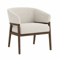 Accent Chair Wood Frame Polyester Boucl茅 Fabric Beige 30x28x28 Inches