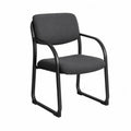 Office Chair Fabric Upholstered Steel Frame Black 81cm Height