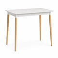 Rectangular Dining Table with MDF Top and Solid Wood Legs 100x60x75 cm