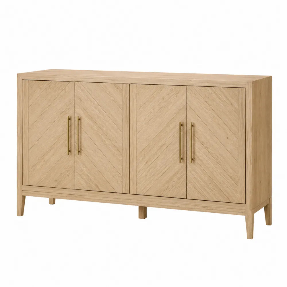 Solid Oak Sideboard with 4 Doors