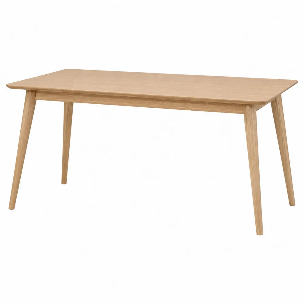 Rectangular Solid Oak Dining Table with Natural Finish