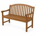 Teak Wooden Outdoor Bench with Armrest Brown 120cm