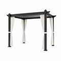 Rectangular Aluminum Pergola with Polyester Curtains 3m x 4m