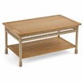Teak Wood Outdoor Coffee Table with Rope Accents 120cm Brown