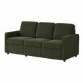 3-Seater Corduroy Sofa with Engineered Wood Frame, Green, 220cm