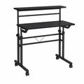Adjustable Two-Tier MDF and Metal Standing Desk Black 31.5in x 15.7in x 43.3in