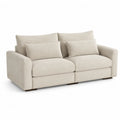 Polyester Fabric Sofa Beige 3-Seater
