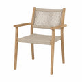 Wood Dining Chair with Polyester Rope Back Beige 86cm