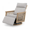 Outdoor Reclining Swivel Chair with Polyester Fabric and Rope