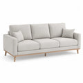 Light Gray Fabric Sofa with Wooden Frame