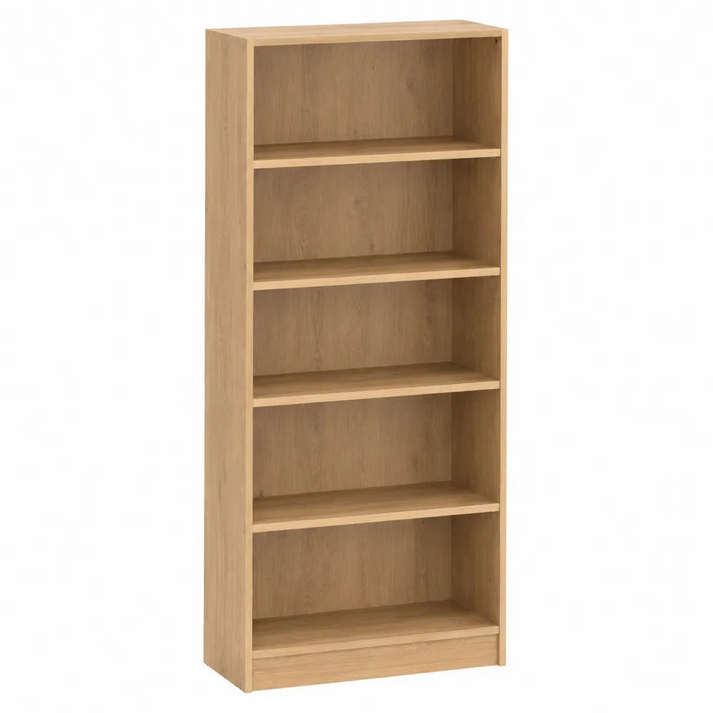 Oak 5-Shelf Bookcase 180cm
