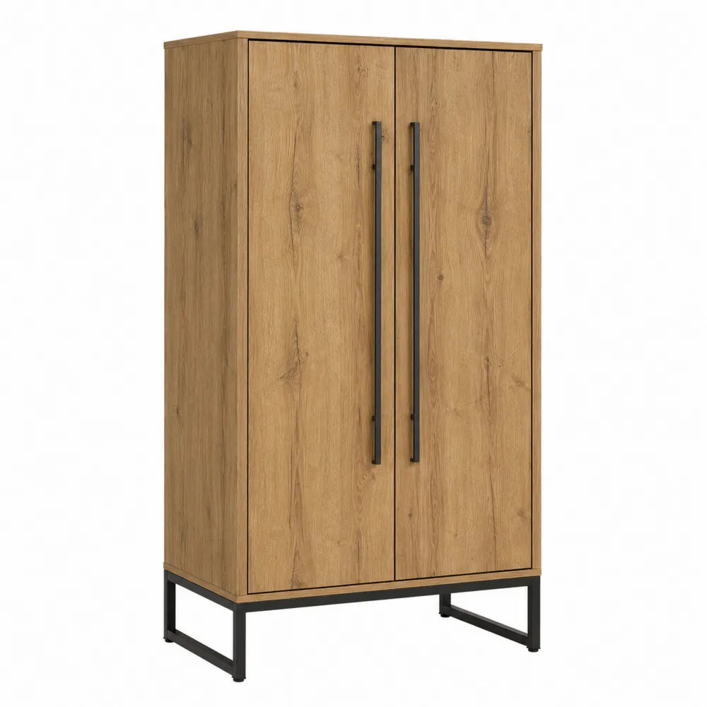 Tall Wooden File Cabinet with Metal Legs 180cm