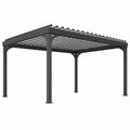 Aluminum Pergola with Adjustable Louvered Roof 300x300x250 cm Dark Gray