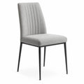 Grey Fabric Dining Chair with Metal Legs 45x50x85cm