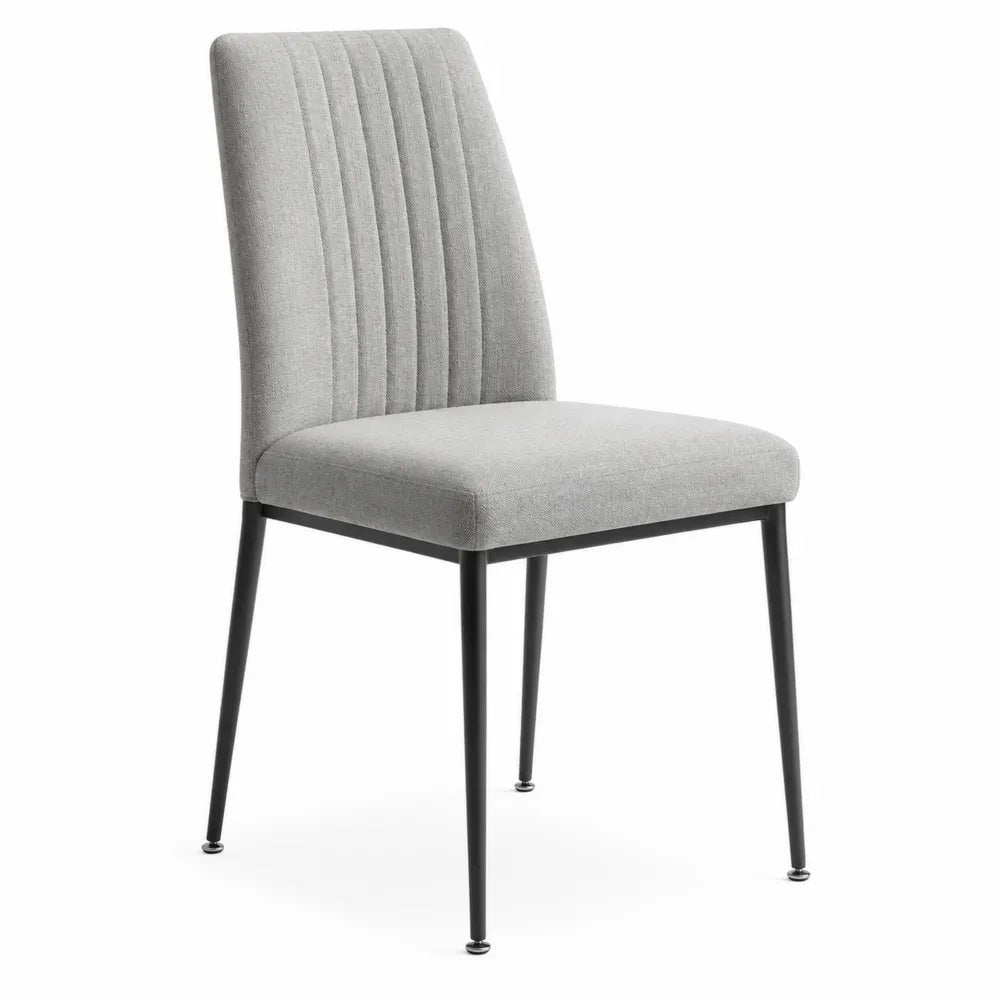 Grey Fabric Dining Chair with Metal Legs 45x50x85cm