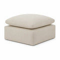 Square Fabric Ottoman Beige 60x60x40 cm