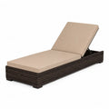 Outdoor Wicker Chaise Lounge with Beige Cushions