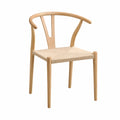 Wood Dining Chair with Woven Cotton Seat