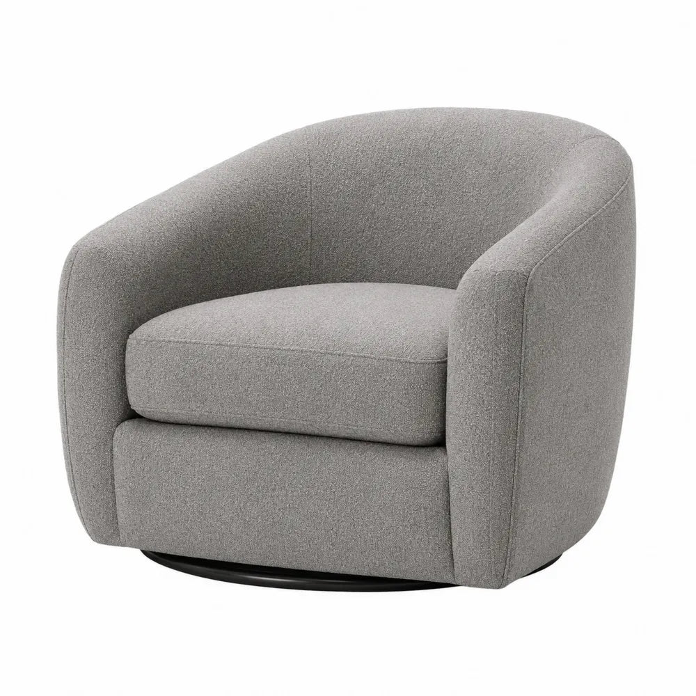 Swivel Armchair Fabric Gray 78cm