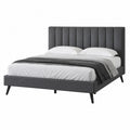 Queen Upholstered Bed Frame Dark Gray
