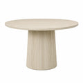 Round Dining Table Wood Veneer Beige Diameter 120cm