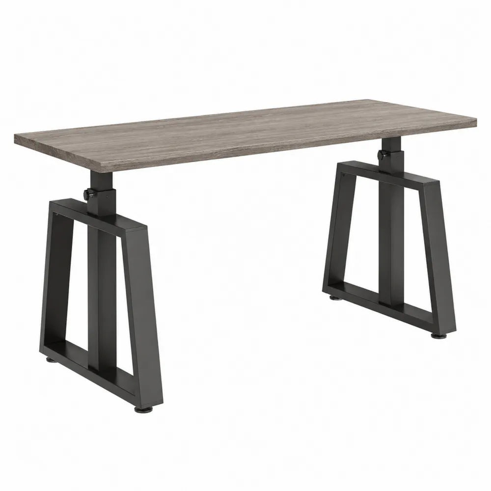 Rectangular Engineered Wood Desk with Steel Frame Grey 120cm