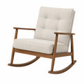 Rocking Chair Fabric with Wooden Frame Beige